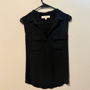 LOFT Black Sleeveless Blouse